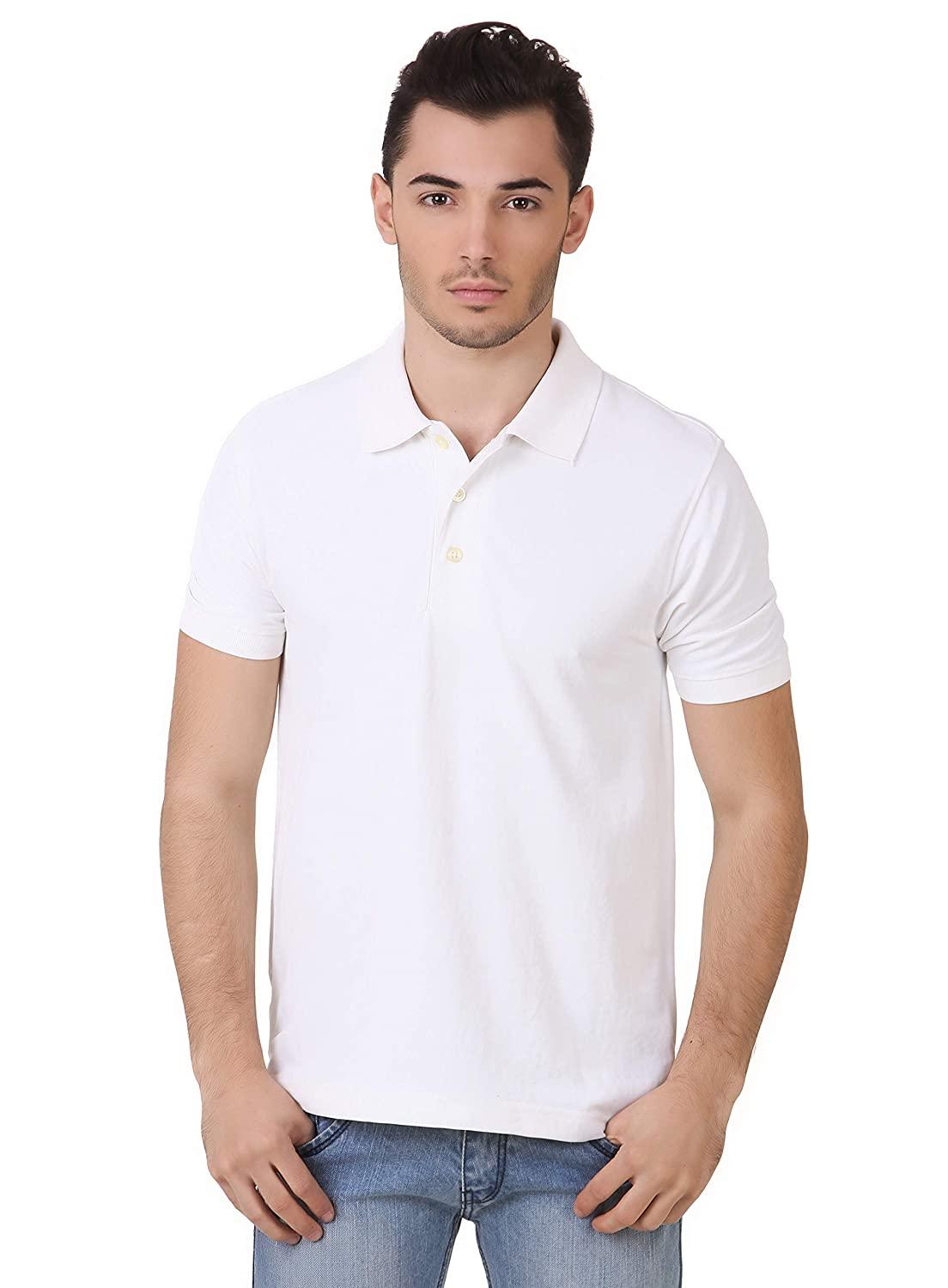 White Plain Collar T Shirt Dry Fit –