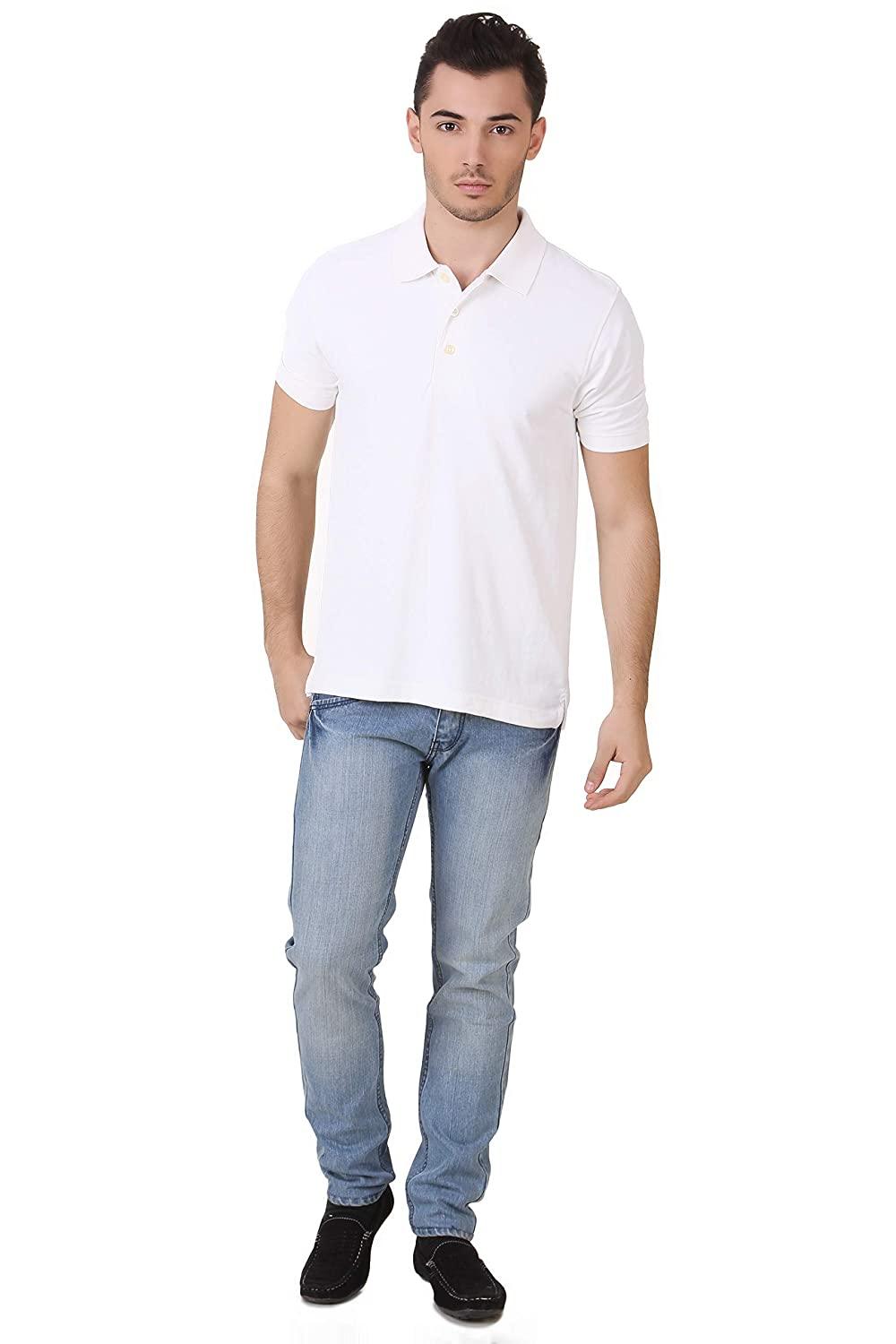 White Plain Collar T Shirt Dry Fit - gearmilitary