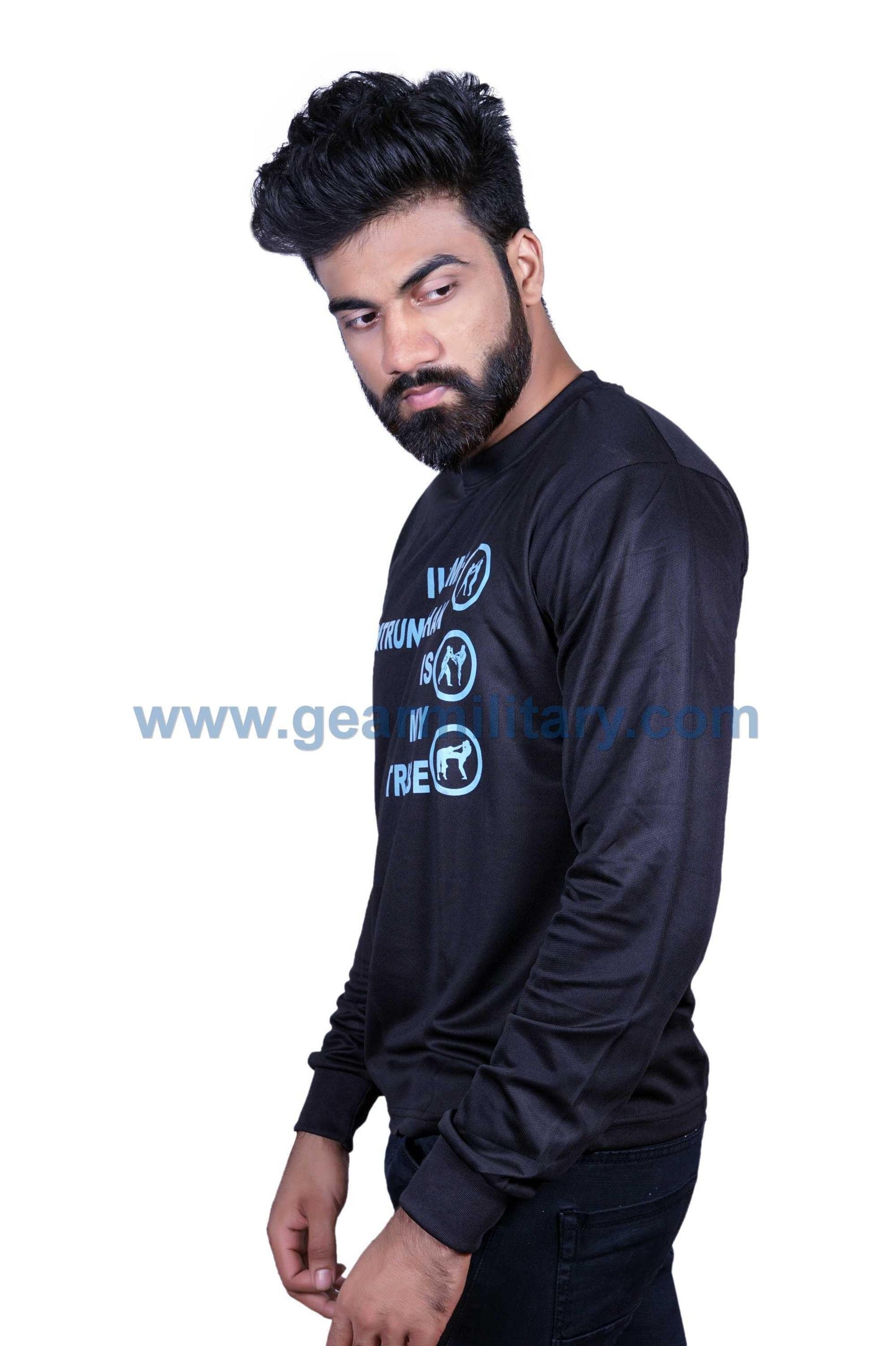 Krav Maga Black Full Sleeves T Shirt - gearmilitary