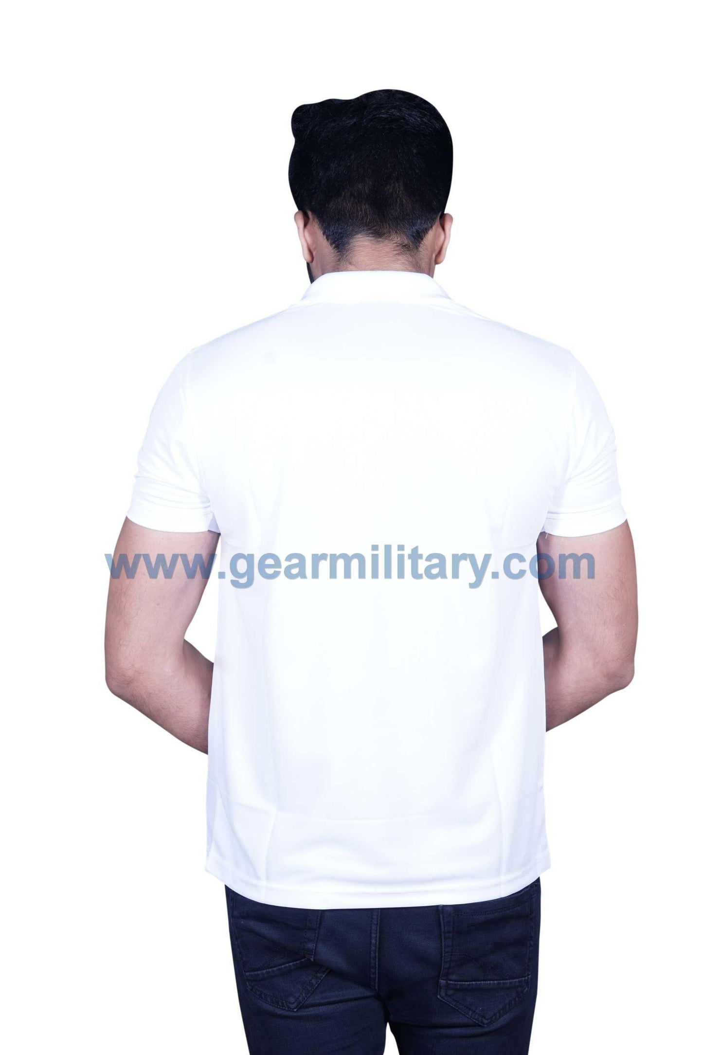 CISF and Flag Embroidered White Collar T Shirt - gearmilitary