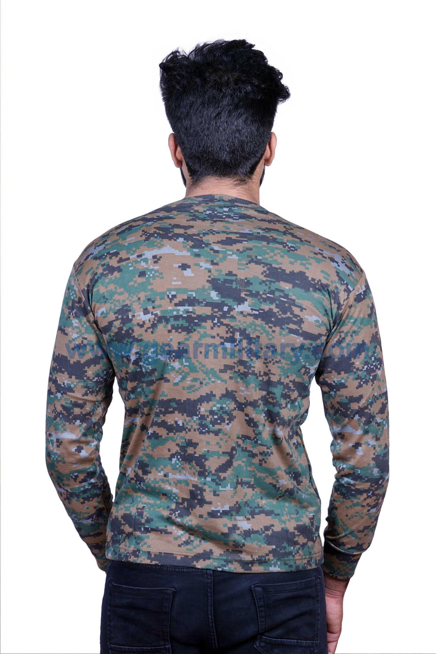 Digital Woodland Print Camo Full Sleeves T Shirt - gearmilitary
