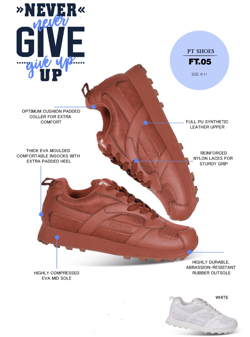 FORCE TIME Brown PT Shoes - gearmilitary
