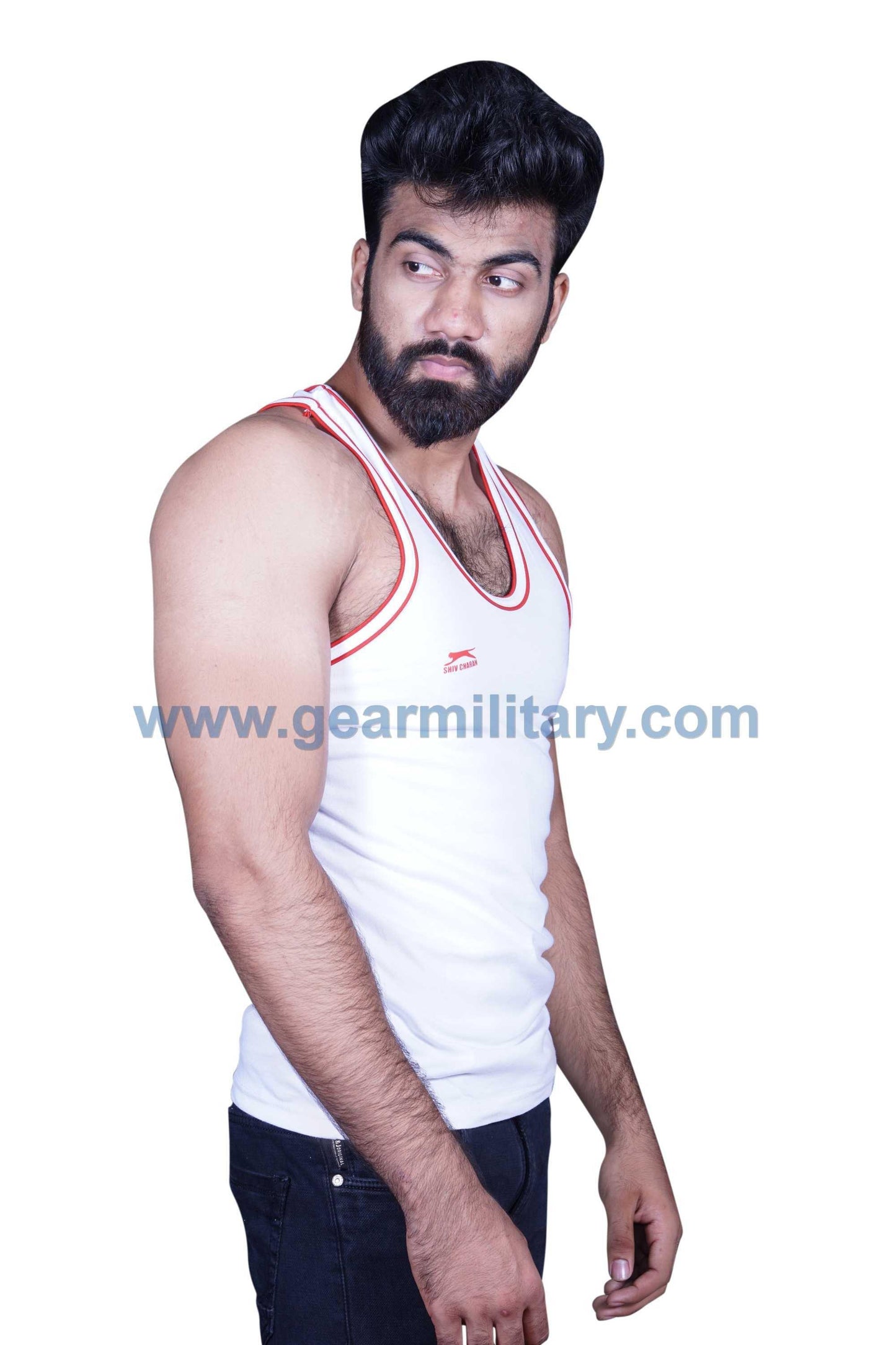 White Red PTI Nylon Sando - gearmilitary