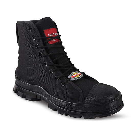 Unistar Pu Anti-skid High Ankel Black Extra Cushion Inner Sole Jungle Boots - gearmilitary