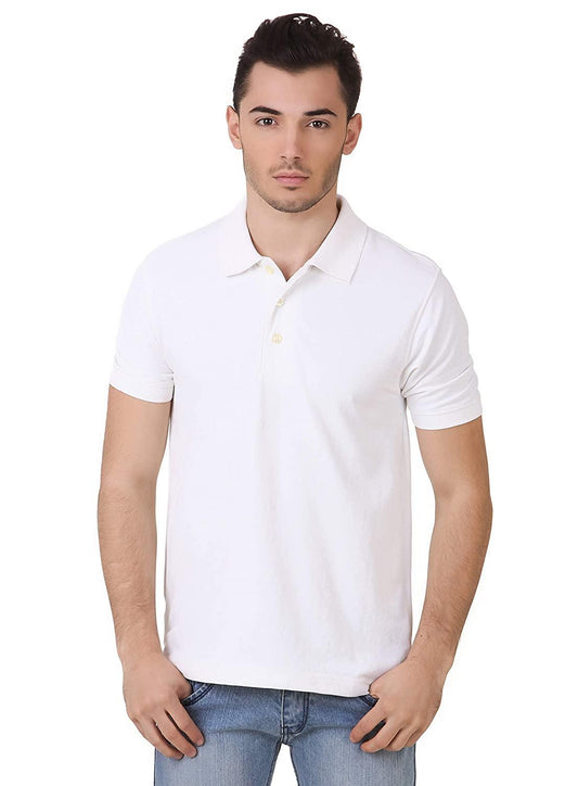 White Plain Collar T Shirt Dry Fit - gearmilitary