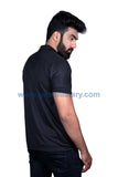Black Plain Collar T Shirt - gearmilitary