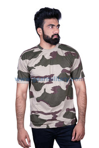 CISF Print Camo Half Sleeves T Shirt - gearmilitary