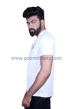 CISF and Flag Embroidered White Round Neck T Shirt - gearmilitary
