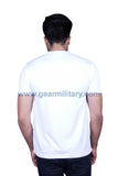 CISF and Flag Embroidered White Round Neck T Shirt - gearmilitary