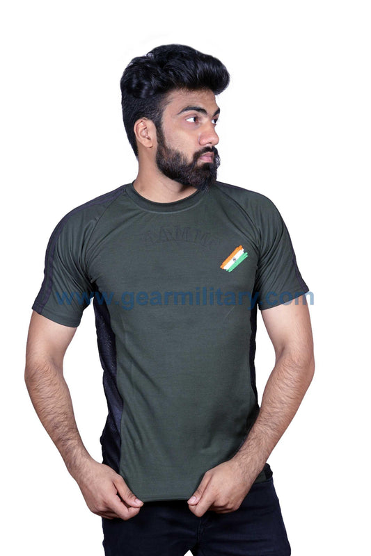 Commando Half Sleeves Olive Green T Shirt - gearmilitary