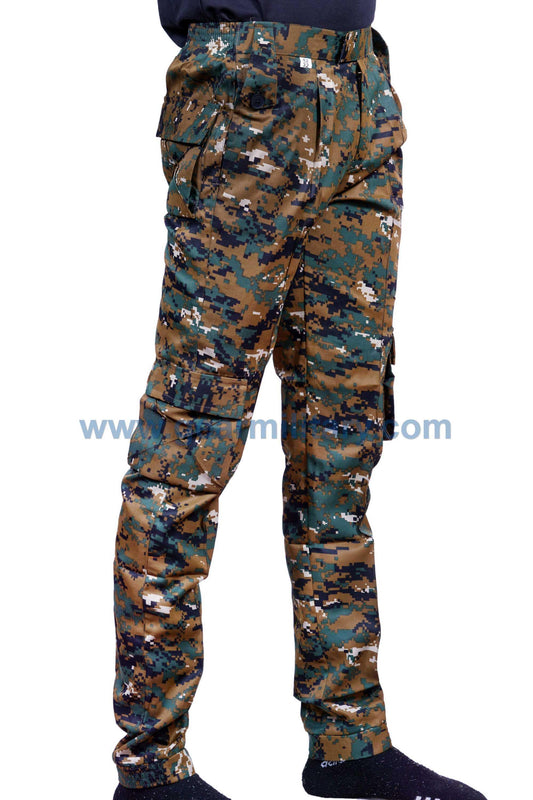 Digital Camo Print Six pocket Pants Dark - gearmilitary