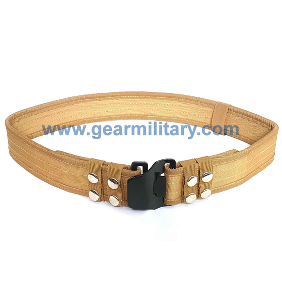 Khaki belt with Metal Buckle - gearmilitary