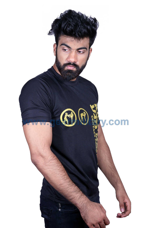 Krav Maga Black Half Sleeves T Shirt - gearmilitary