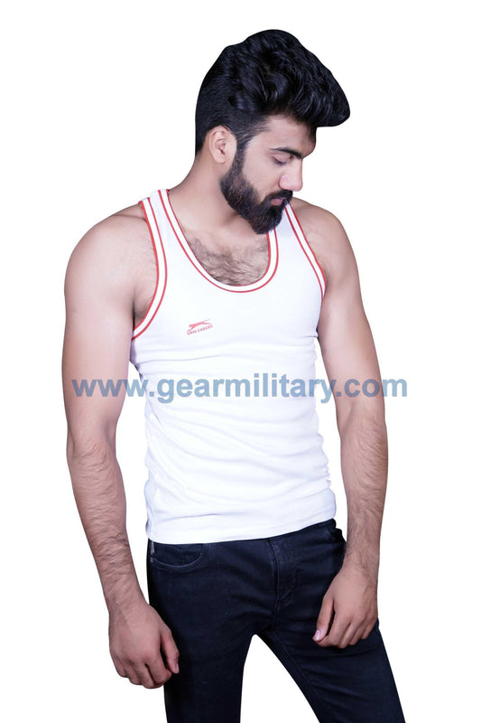 White Red PTI Nylon Sando - gearmilitary